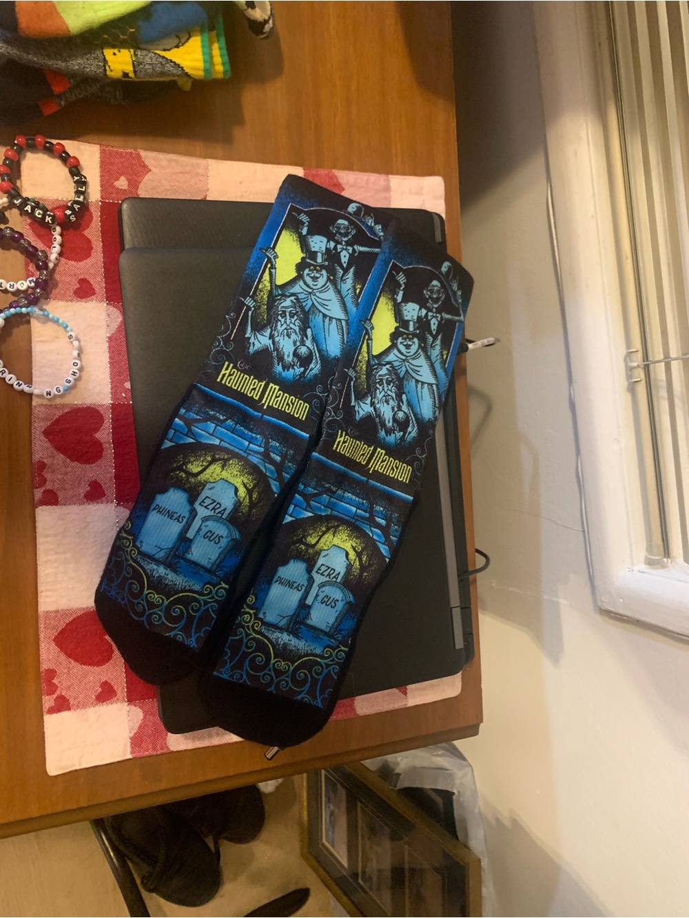 Disney Haunted Mansion Crew Socks - Blue and Black
